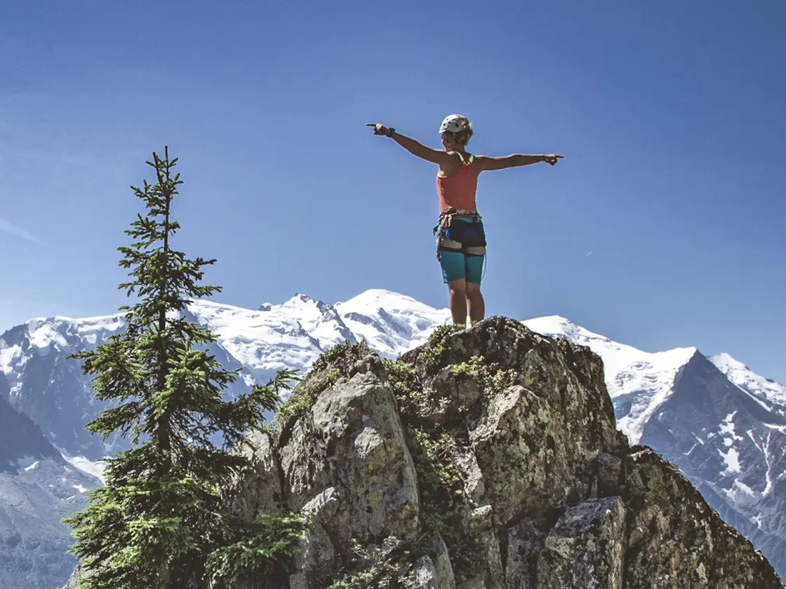 Via Ferrata in Chamonix with Mont Blanc views