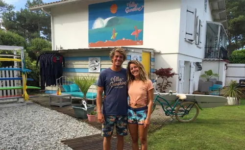 Surfers staying at Villa Sunshine in Biscarrosse Plage, France