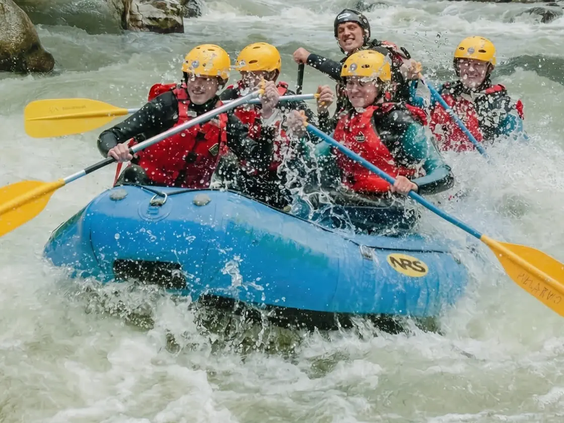 White water rafting on the Arve river in Chamonix valley
