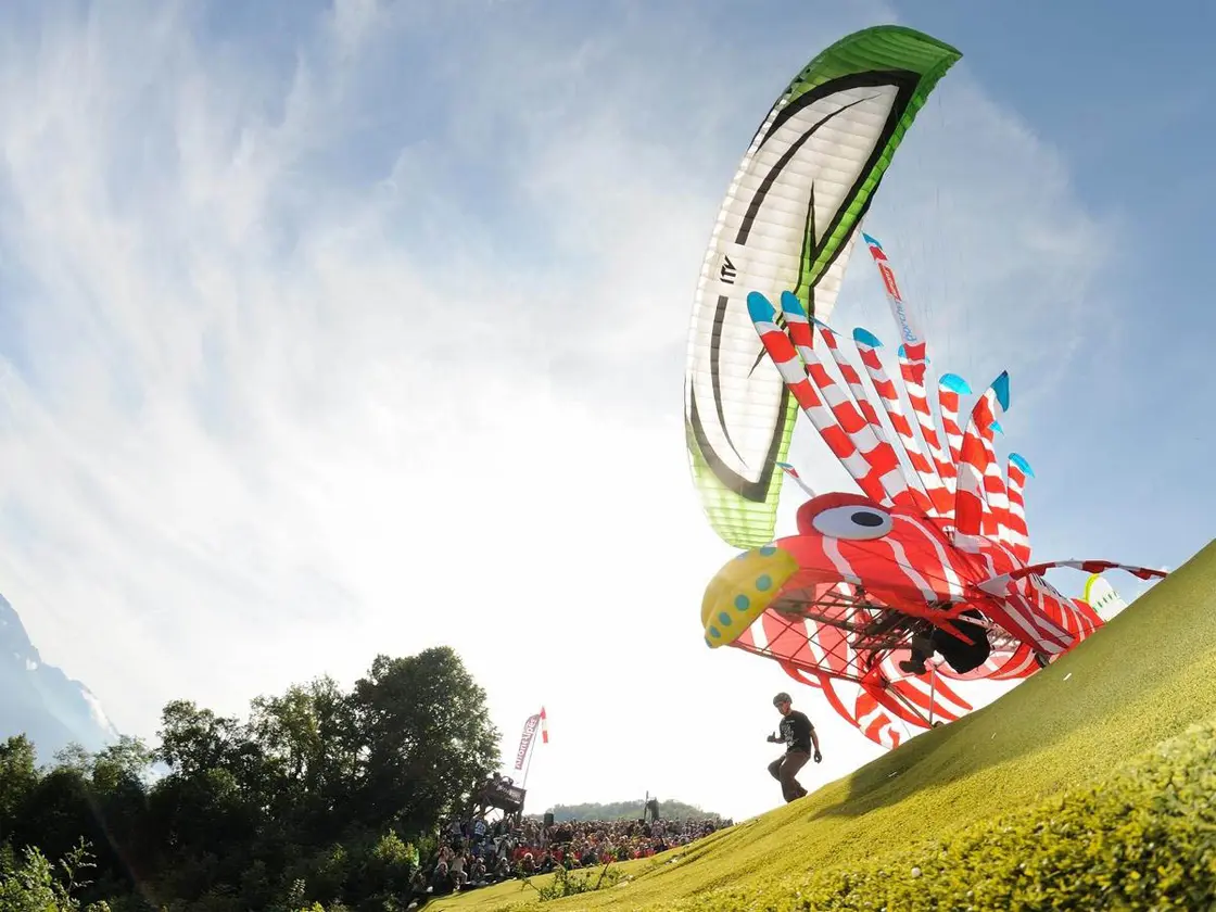 The Icarnaval costumed flight competition at the Coupe Icare, Saint-Hilaire-du-Touvet