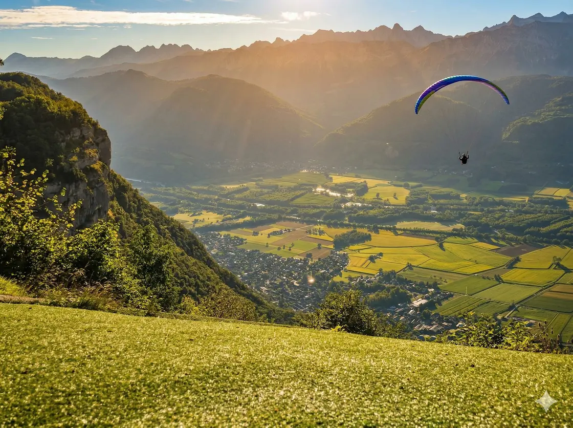 The North Launch: a wide, artificial-turf launch that's smooth, spacious, and forgiving. It's the easiest of the three and where most tandem and school flights depart from. Faces east to southwest.