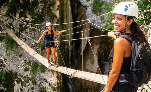 Via Ferrata at the Dent de Crolles in the Chartreuse massif near Saint-Hilaire