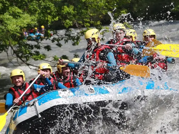 Whitewater rafting on an alpine river near Les Arcs in the Tarentaise Whitewater rafting on an alpine river near Les Arcs in the Tarentaise
