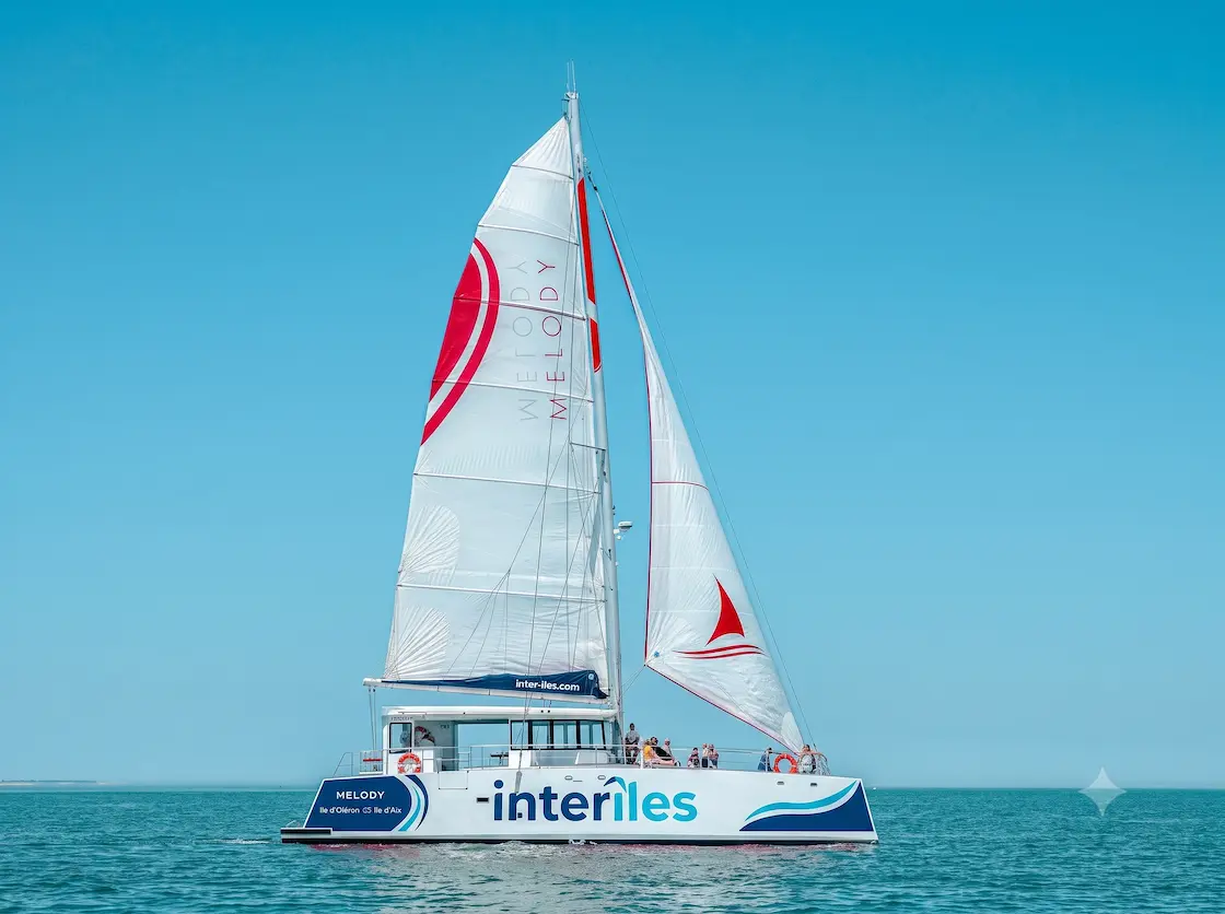 Catamaran sailing off the Île d'Oléron
