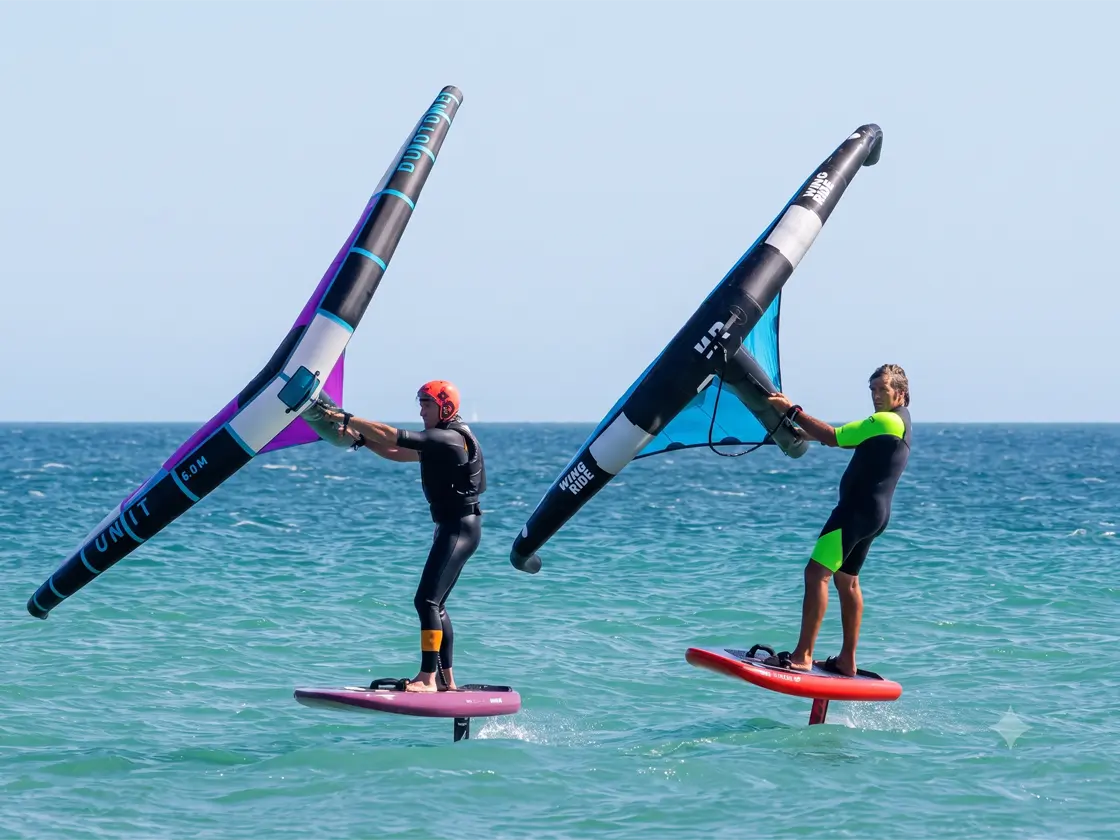 Wingfoiling in the Bonne Anse bay at La Palmyre near Royan