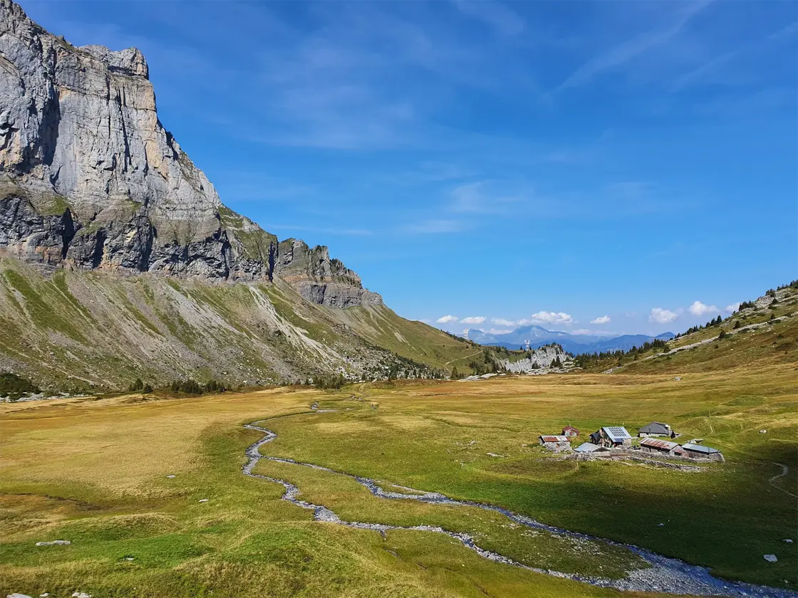 The Col d'Anterne on the GR5 with the Tête à l'Âne mountain peak behind
