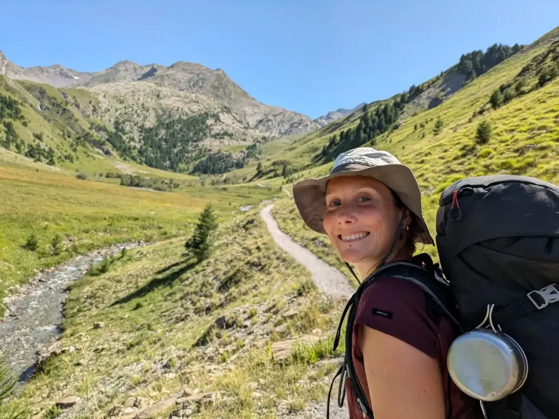 Hiker in the Haute Maurienne on the GR5